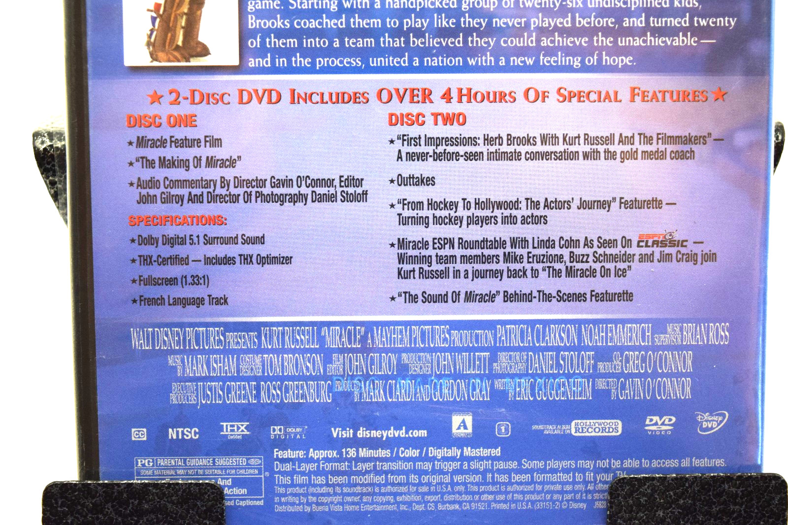 Miracle Full Screen DVD Kurt Russell Walt Disney Pictures 2-Disc Set-New, Sealed