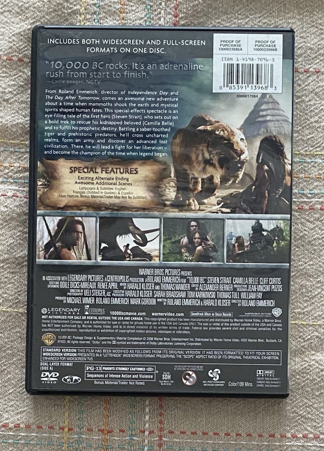 10,000 BC (DVD,2008) Steven Strait, Camilla Belle, Cliff Curtis, Omar Shariff