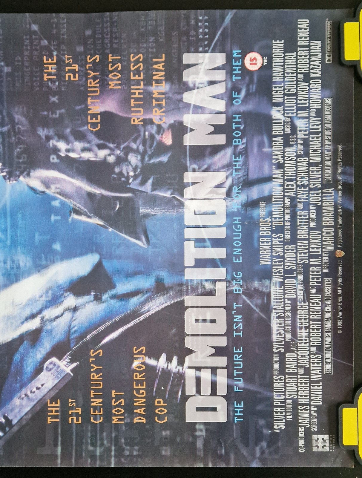 Demolition Man 1993 VHS Video Store Promo Poster – A2