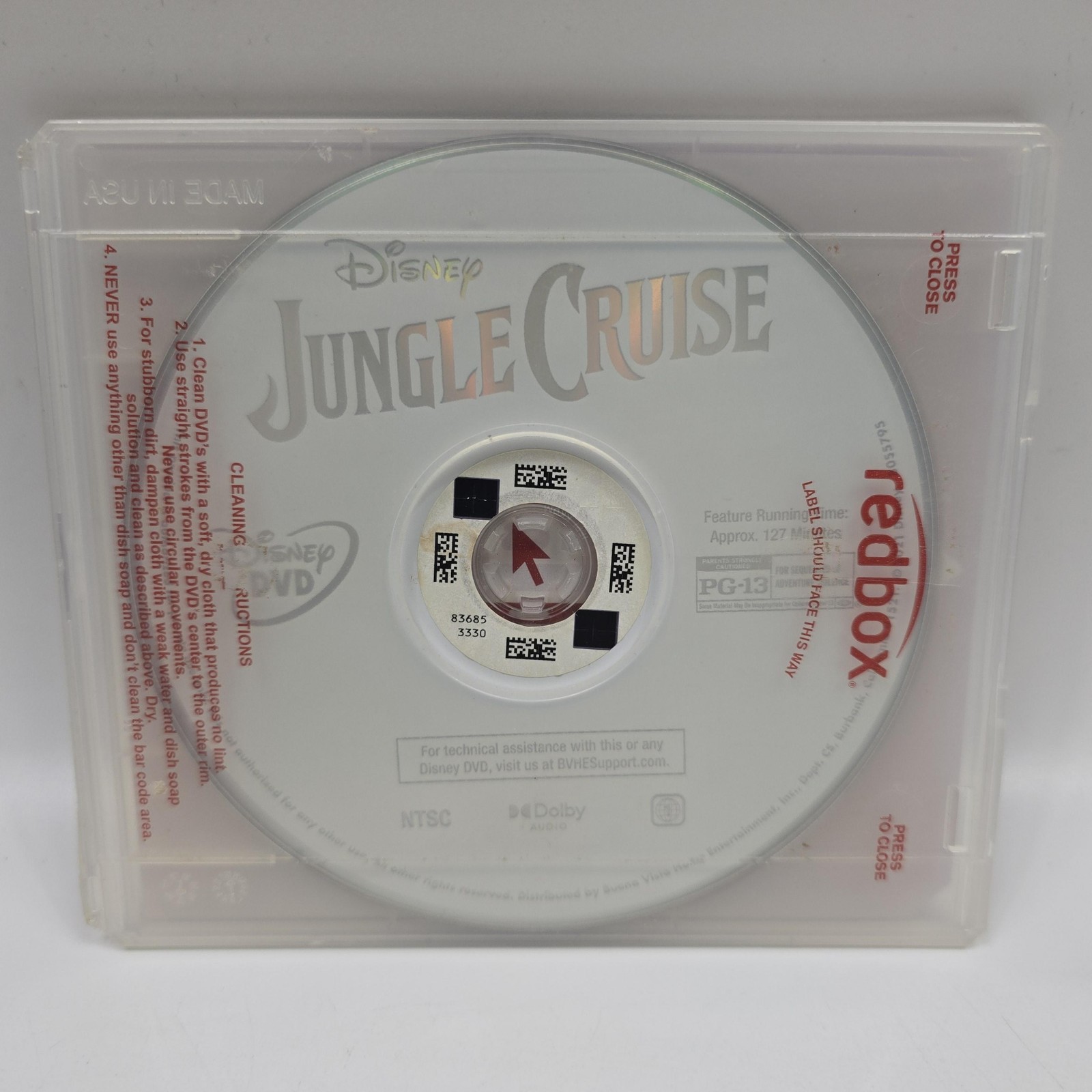 Disney Jungle Cruise DVD Movie Redbox Rental NTSC PG-13 Dolby Audio 127min Read