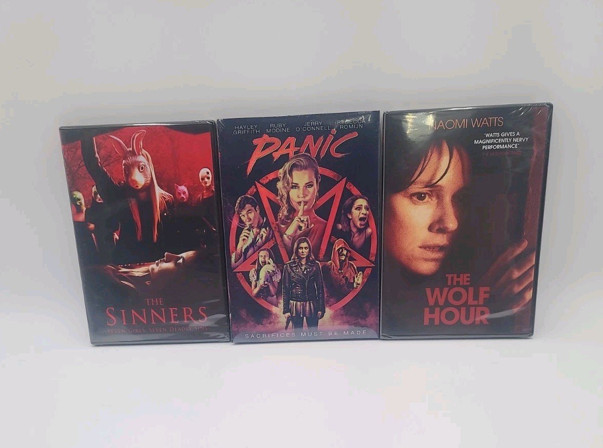 Sealed Horror Thriller DVD Lot The Sinners Panic The Wolf Hour