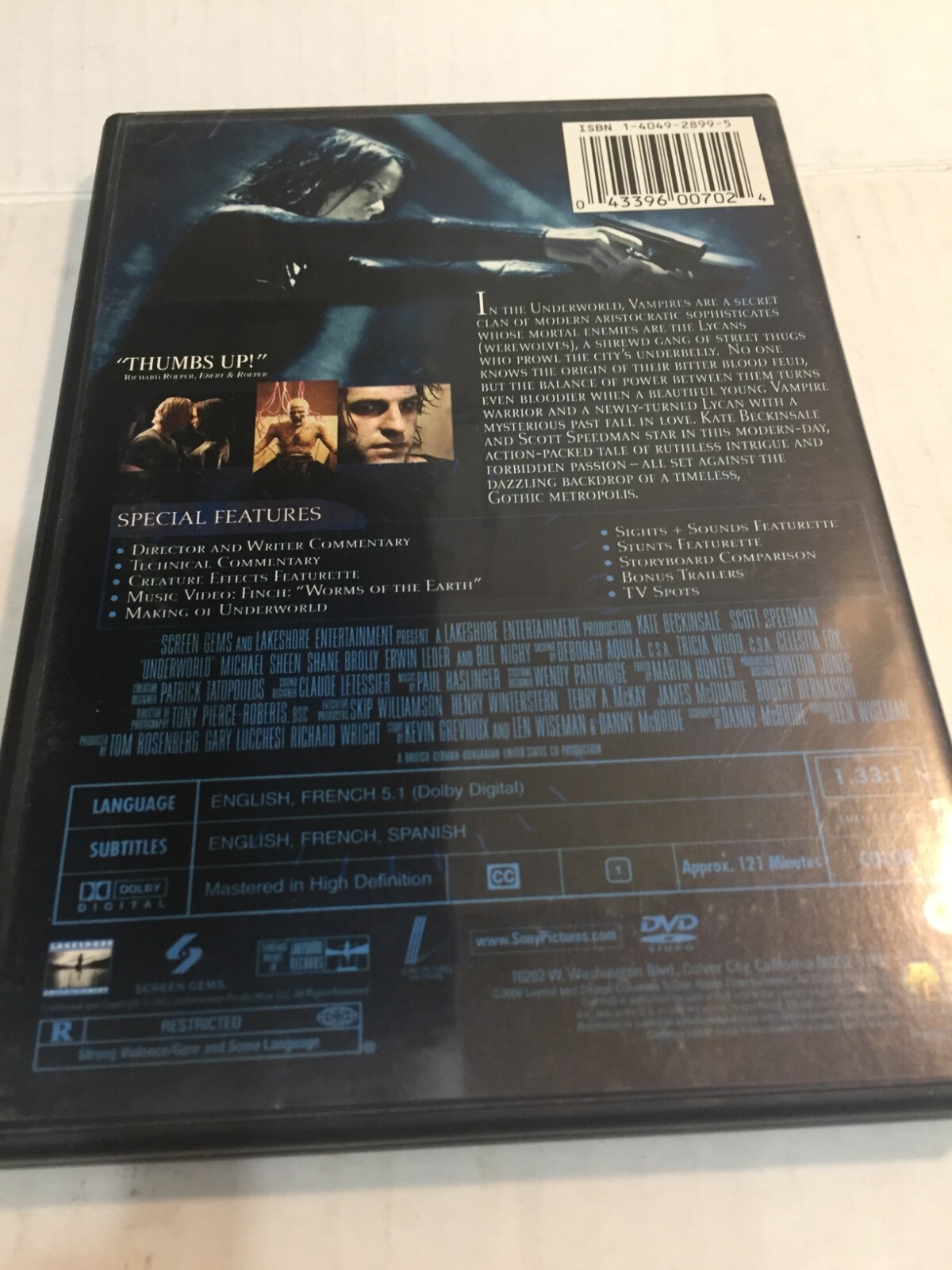 Underworld Kate Beckinsale DVD Ships Same Day With Tracking VERY GOOD