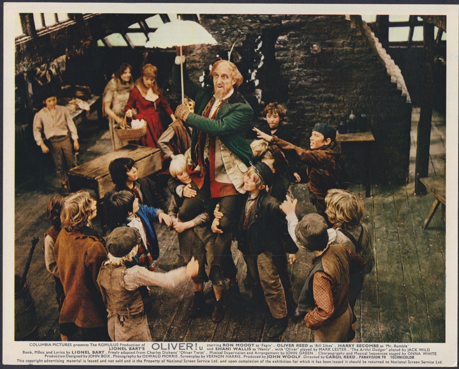 Oliver! 8x ORIGINAL UK FOH Lobby Cards Ron Moody Mark Lester Carol Reed 1968