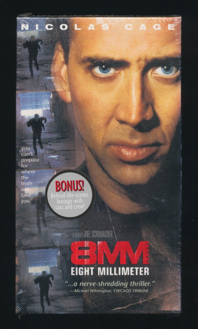 8MM VHS 1999 Nicolas Cage Joaquin Phoenix Brand New Factory Sealed Bonus Feature