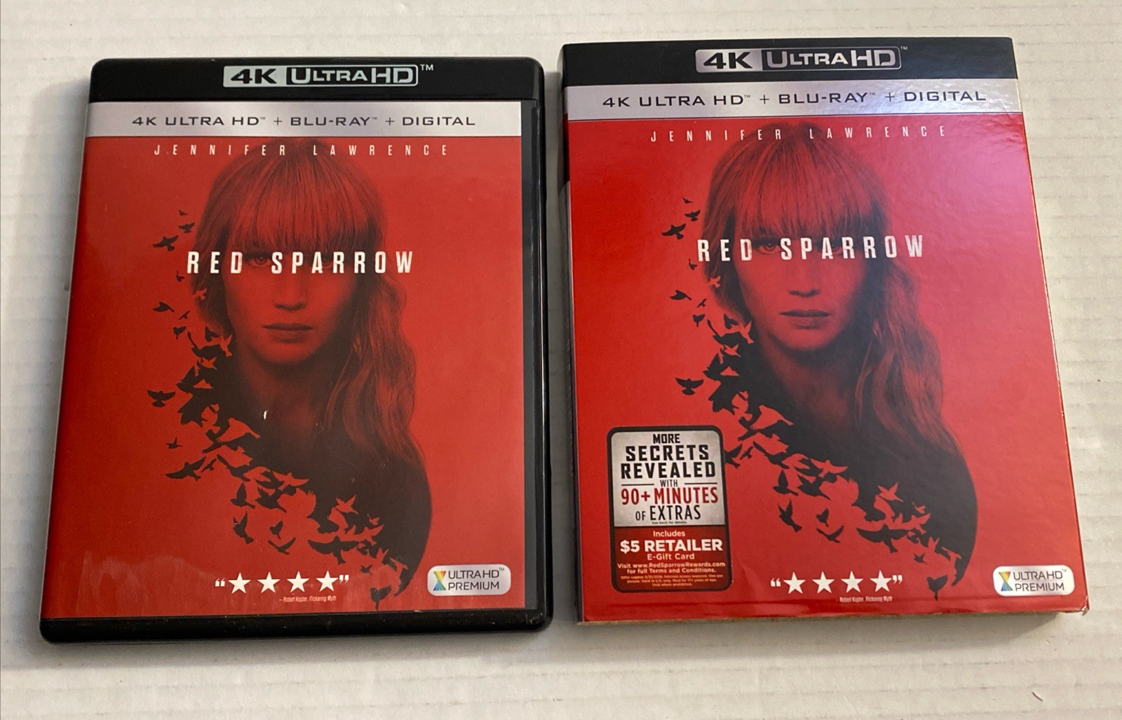 Red Sparrow 4K Ultra HD + Blu Ray With Slipcover Jennifer Lawrence