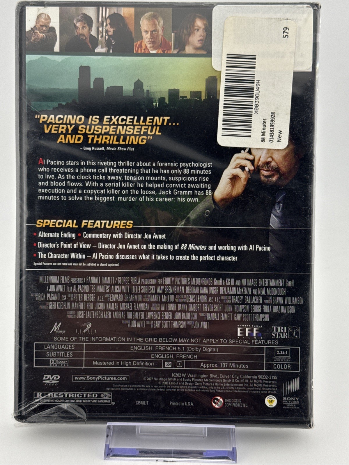 88 Minutes (DVD, 2008) Al Pacino BRAND New Factory Sealed