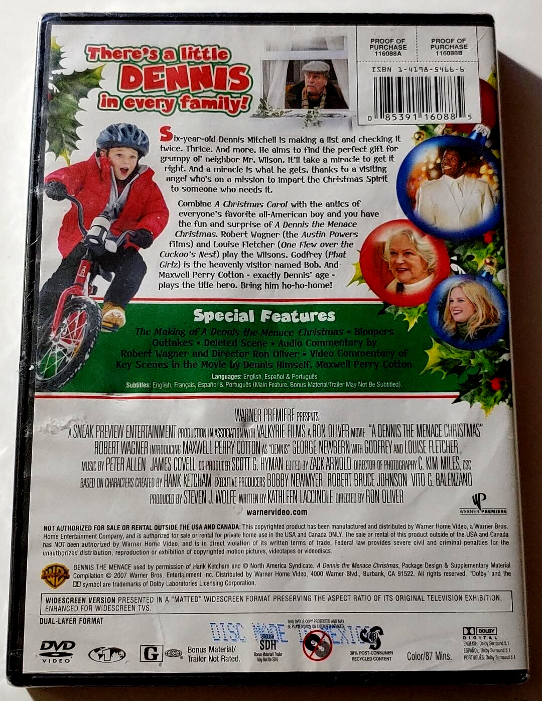 A Dennis the Menace Christmas [DVD] Widescreen, 2007, Warner Bros. – BRAND NEW