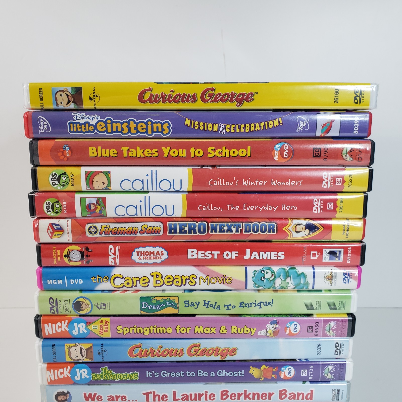 16 Kids DVD Lot Curious George Little Einsteins Caillou Thomas Care Bears Barbie