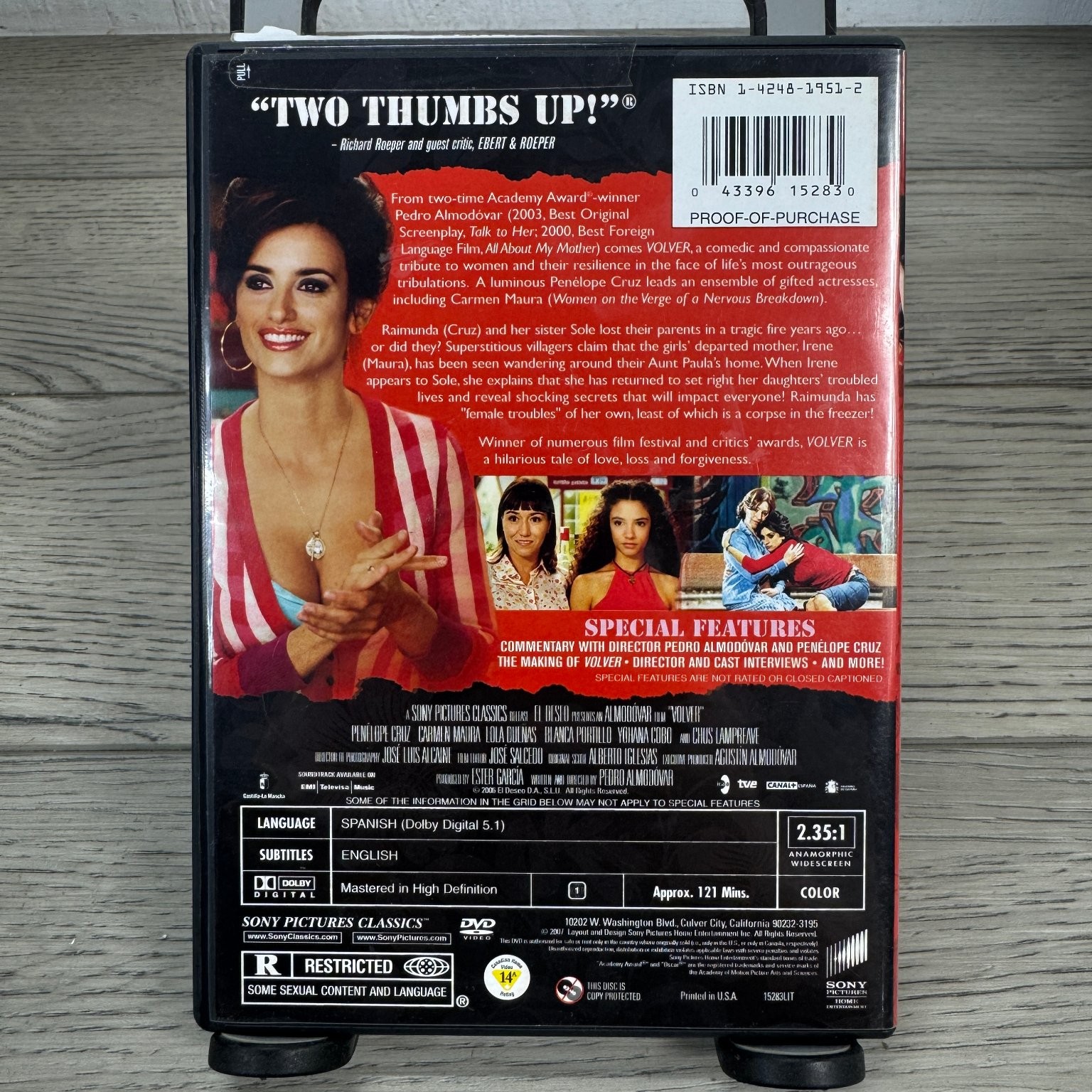 Volver DVD 2006 Directed by Almodóvar Penélope Cruz Special Features