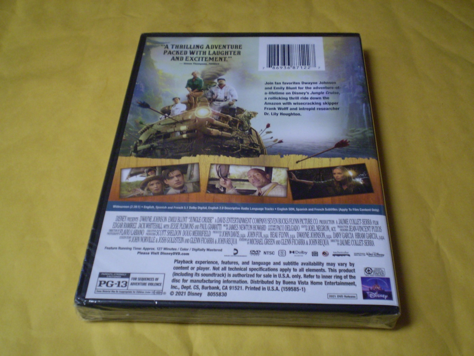 Jungle Cruise (DVD, 2021) Disney Dwayne Johnson Emily Blunt Brand NEW