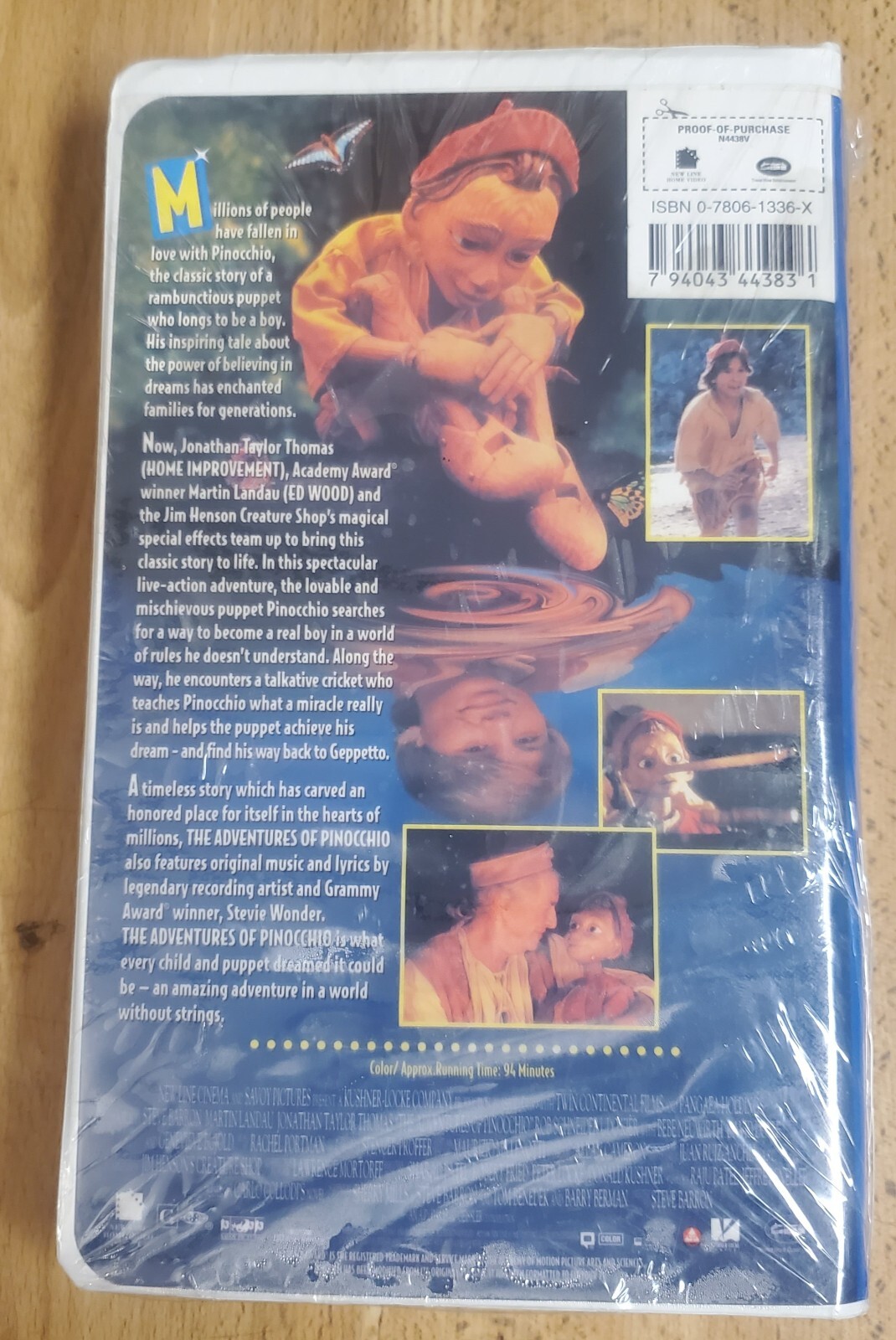 The Adventures of Pinocchio VHS, 1996, Clamshell Sealed Movie – Martin Landau