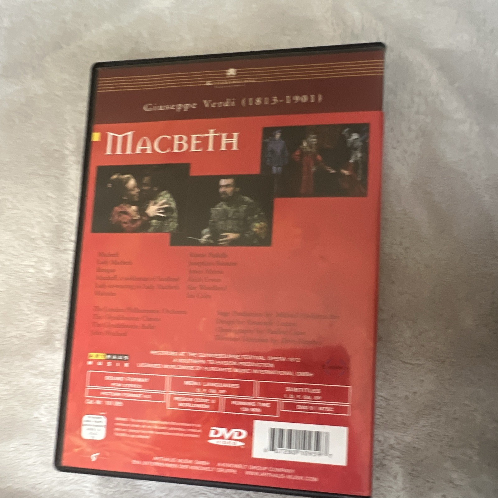 Verdi Macbeth DVD Widescreen Italian w/Subtitles 170 Min Region 0 Opus Arte