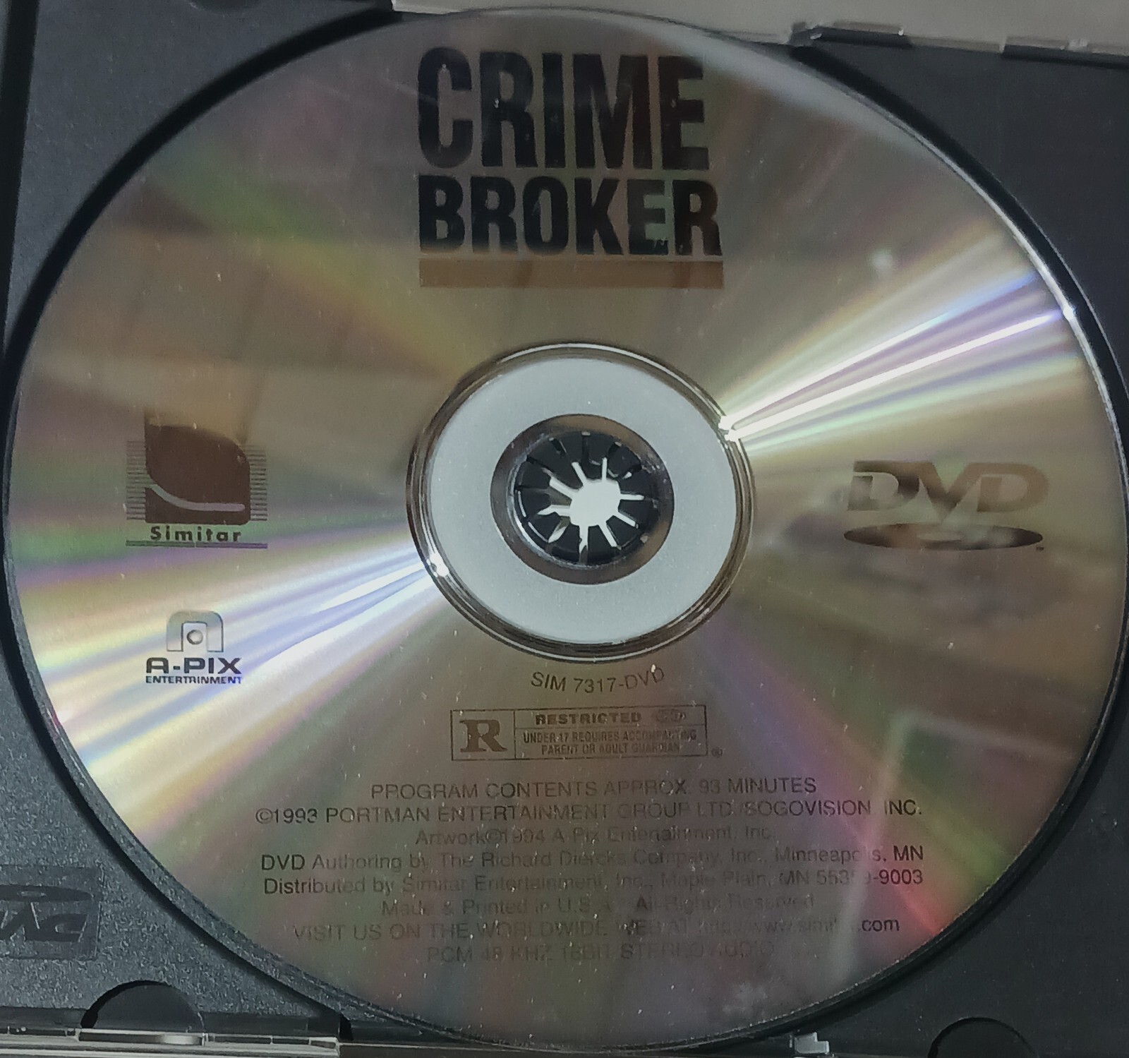 CRIME BROKER: Pre-Owned DIgital Video Disc in Standard Jewel Case 1994