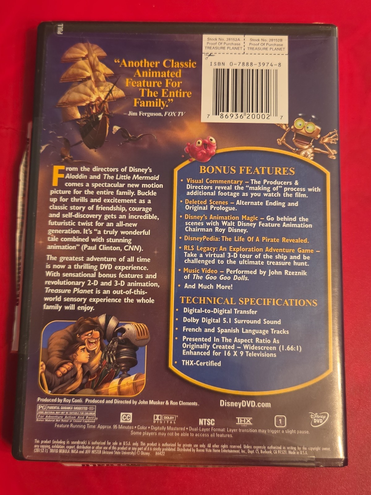 Treasure Planet (Used DVD, EN/FR Versions) Disney