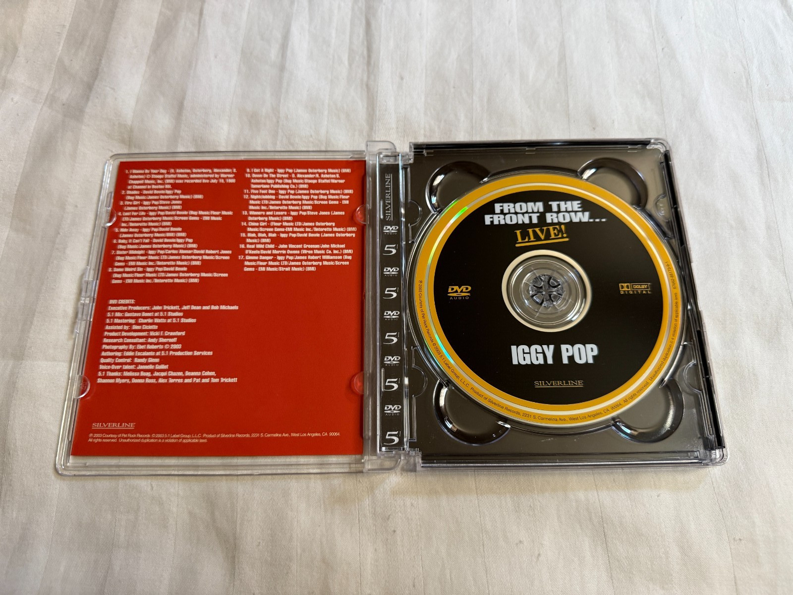 Iggy Pop – From the Front Row…Live DVD Audio 2003 Silverline 70s Punk OOP RARE