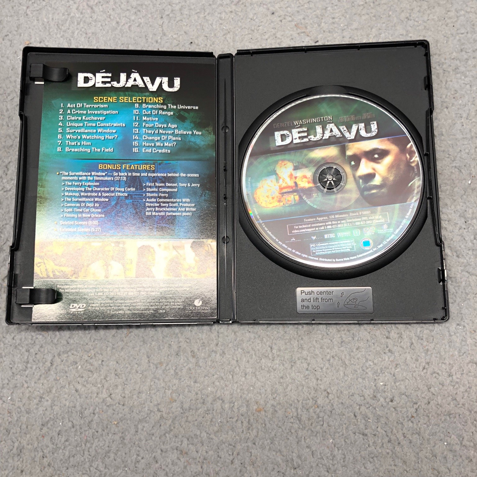 Déjà Vu DVD 2006 Denzel Washington Tony Scott Jerry Bruckheimer Widescreen