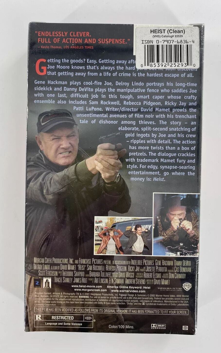 Heist VHS NEW Gene Hackman, Danny DeVito, Delroy Lindo; David Mamet