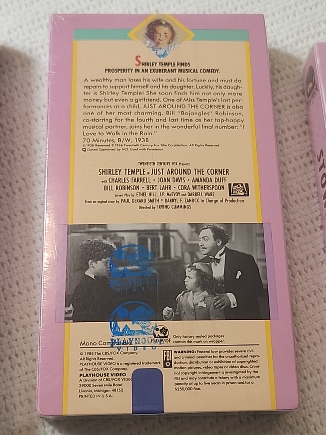 Vintage Shirley Temple VHS Tape Lot Dimples Stowaway Just Around The Corner