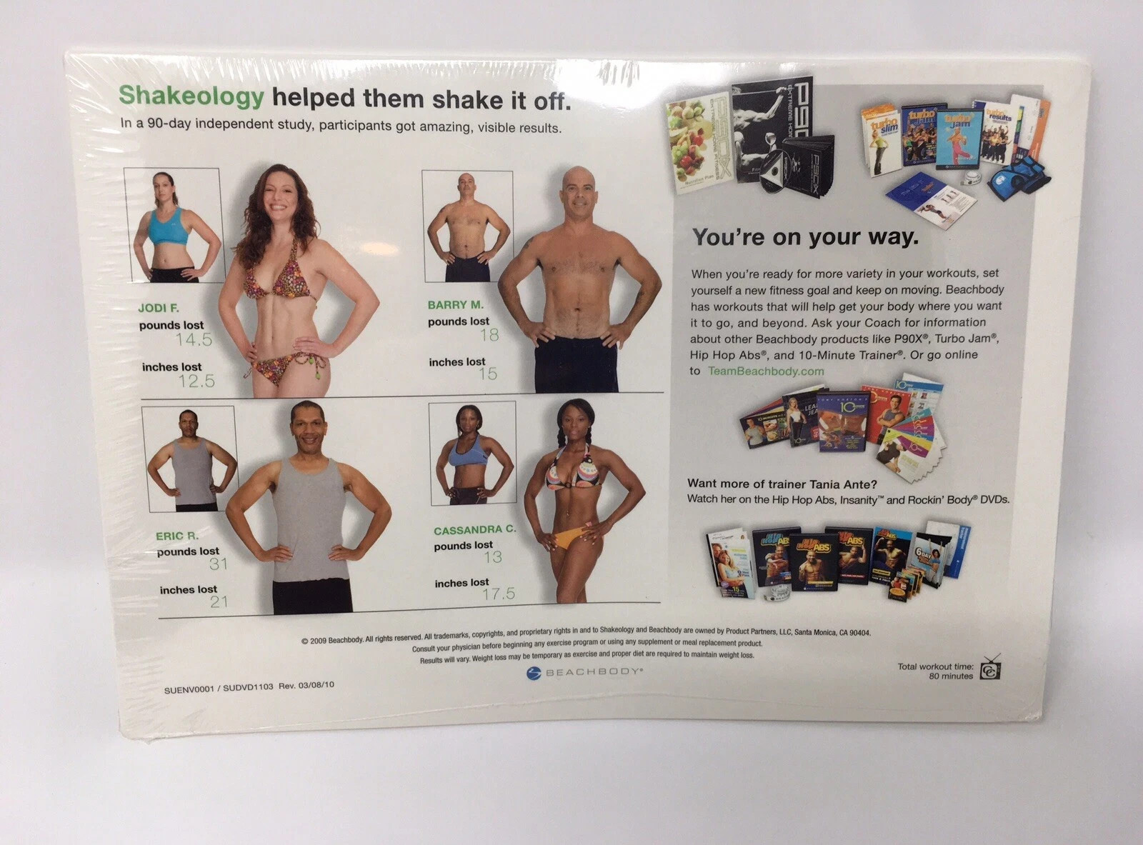 Shakeology Workouts 2 Disc DVD Set Workout Exercise Fitness 80 Min New Unsealed