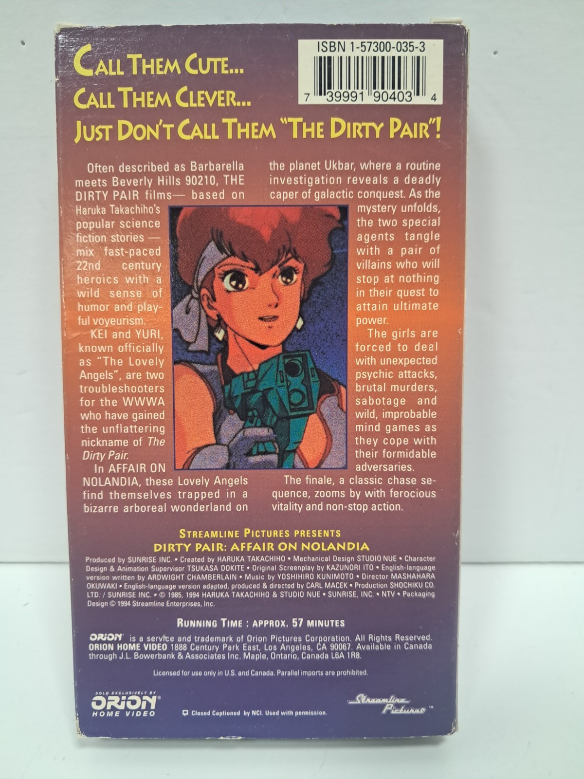 Vintage Anime – DIRTY PAIR: AFFAIR ON NOLANDIA – VHS – Used – Streamline – 1994