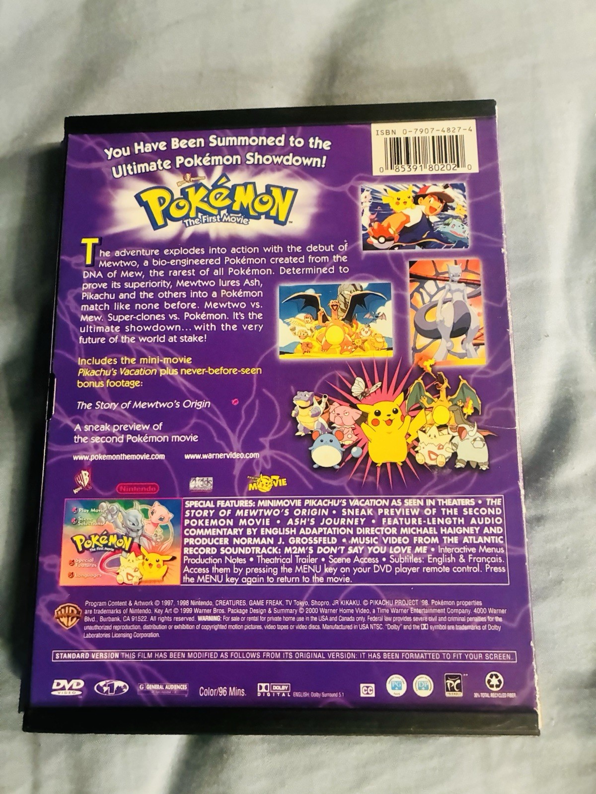 Pokemon Mewtwo VS Mew 150-151 1st Movie DVD ORIGINAL 2000 Snapcase
