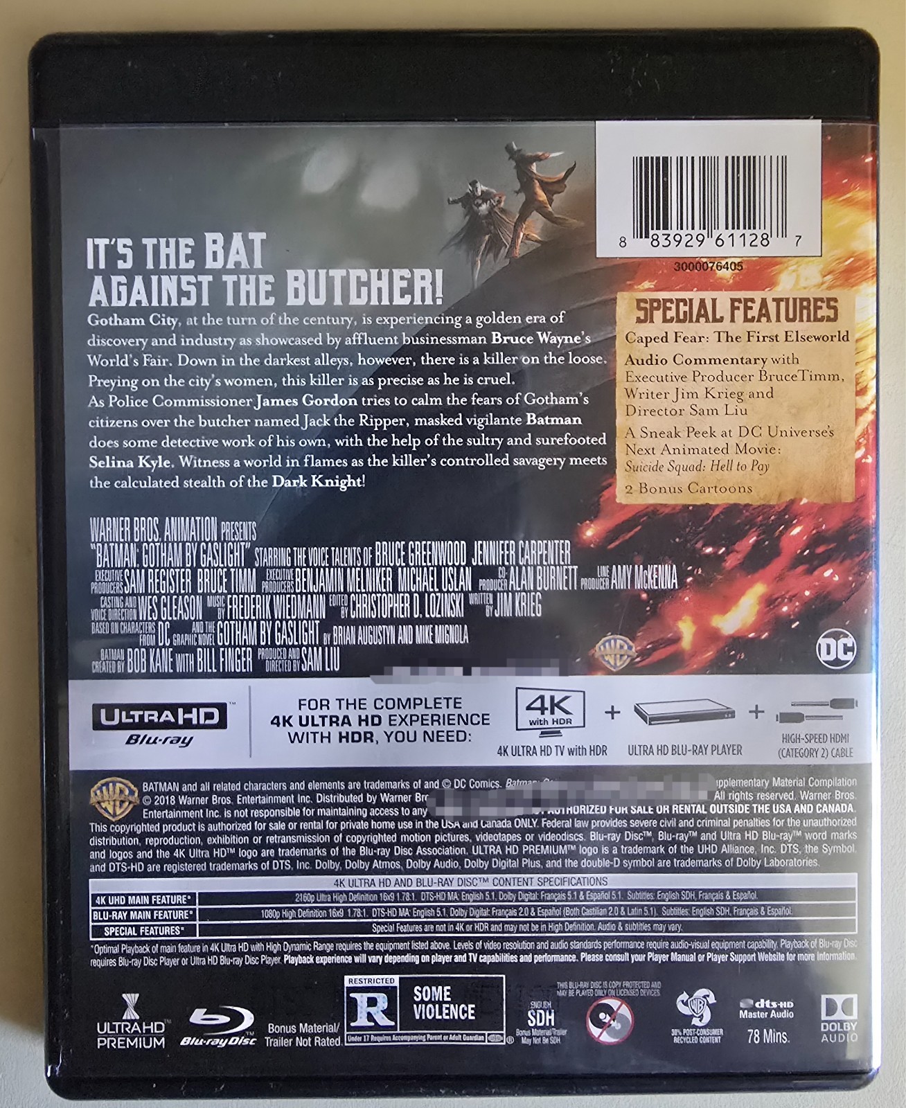 DC Comics Batman: Gotham by Gaslight 4K Ultra HD + Blu-ray +No Digital