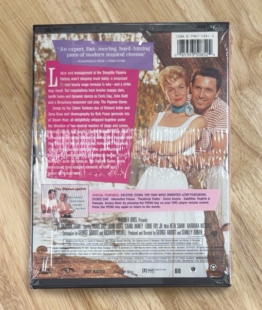 The Pajama Game (DVD, 1957) Doris Day, John Raitt, Vintage Snapcase NEW SEALED