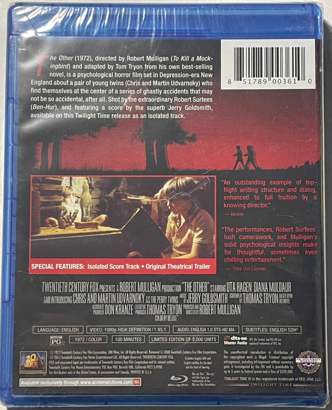 BRAND NEW SEALED The Other Blu Ray Twilight Time Uta Hagen Diana Muldaur