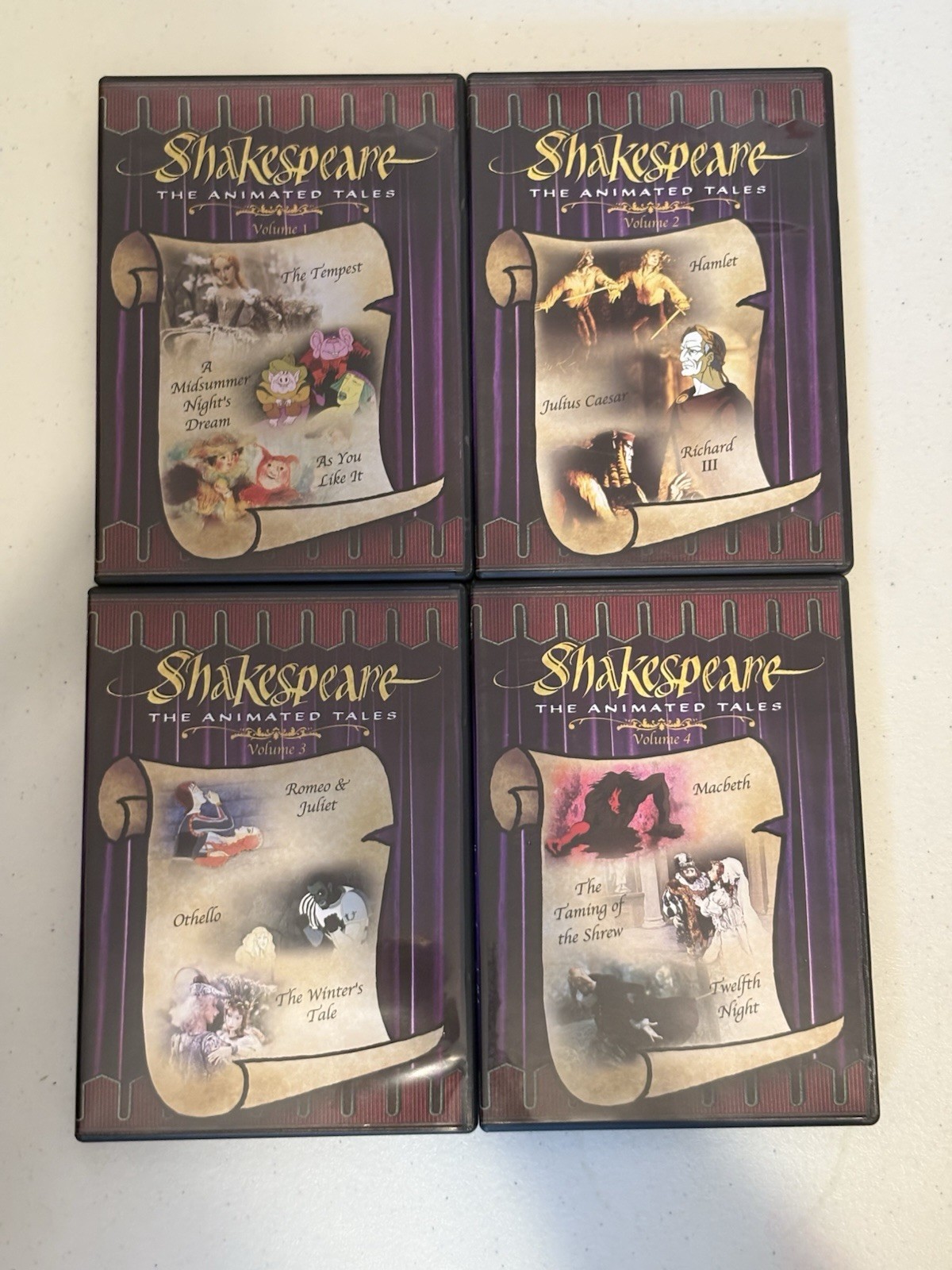 SHAKESPEARE THE ANIMATED TALES 4-DISC DVD BOX SET VOL 1-4 DIGITALLY REMASTERED