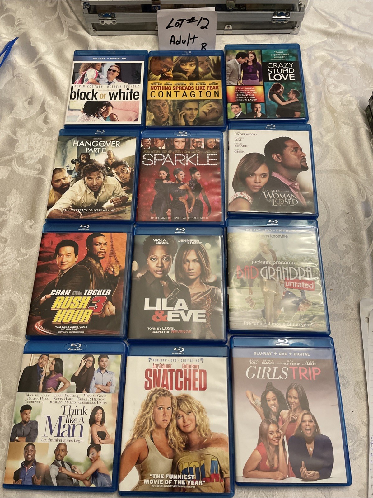 Lot #12 ~ Twelve (12) Assorted Mixed Genre PG/R Entertainment Blu-ray DVD + Dig