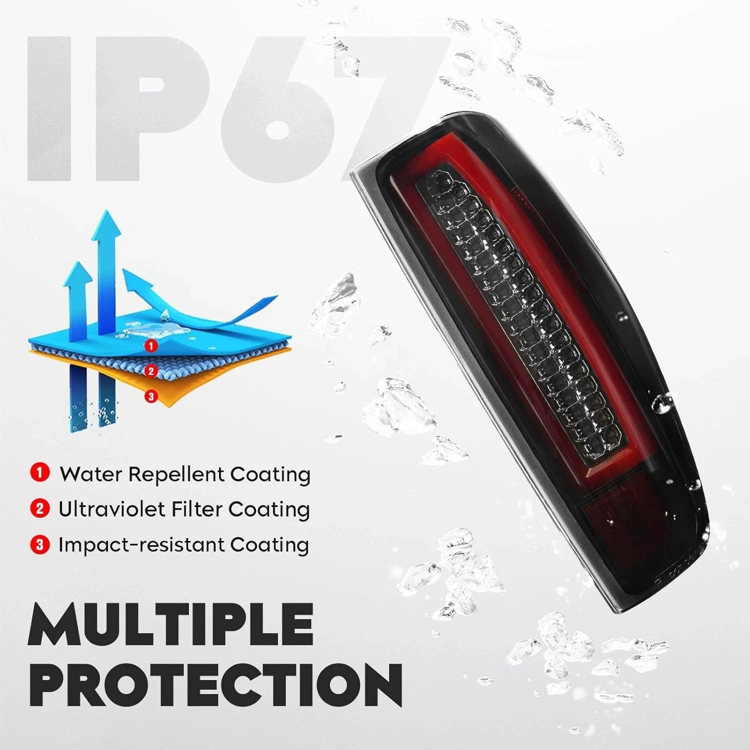 LED Tail Lights Assembly + 3rd Third Brake Cargo Lamp Fit for Chevy Colorado….