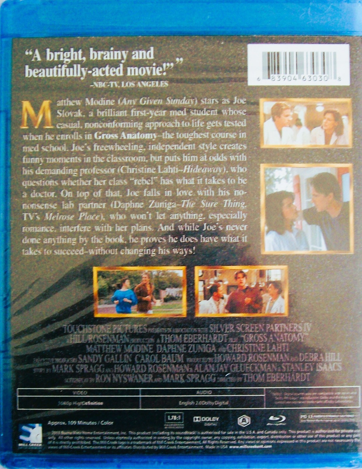 Gross Anatomy By Thom Eberhardt (Blu-ray, 2011) Matthew Modine, Daphne Zuniga