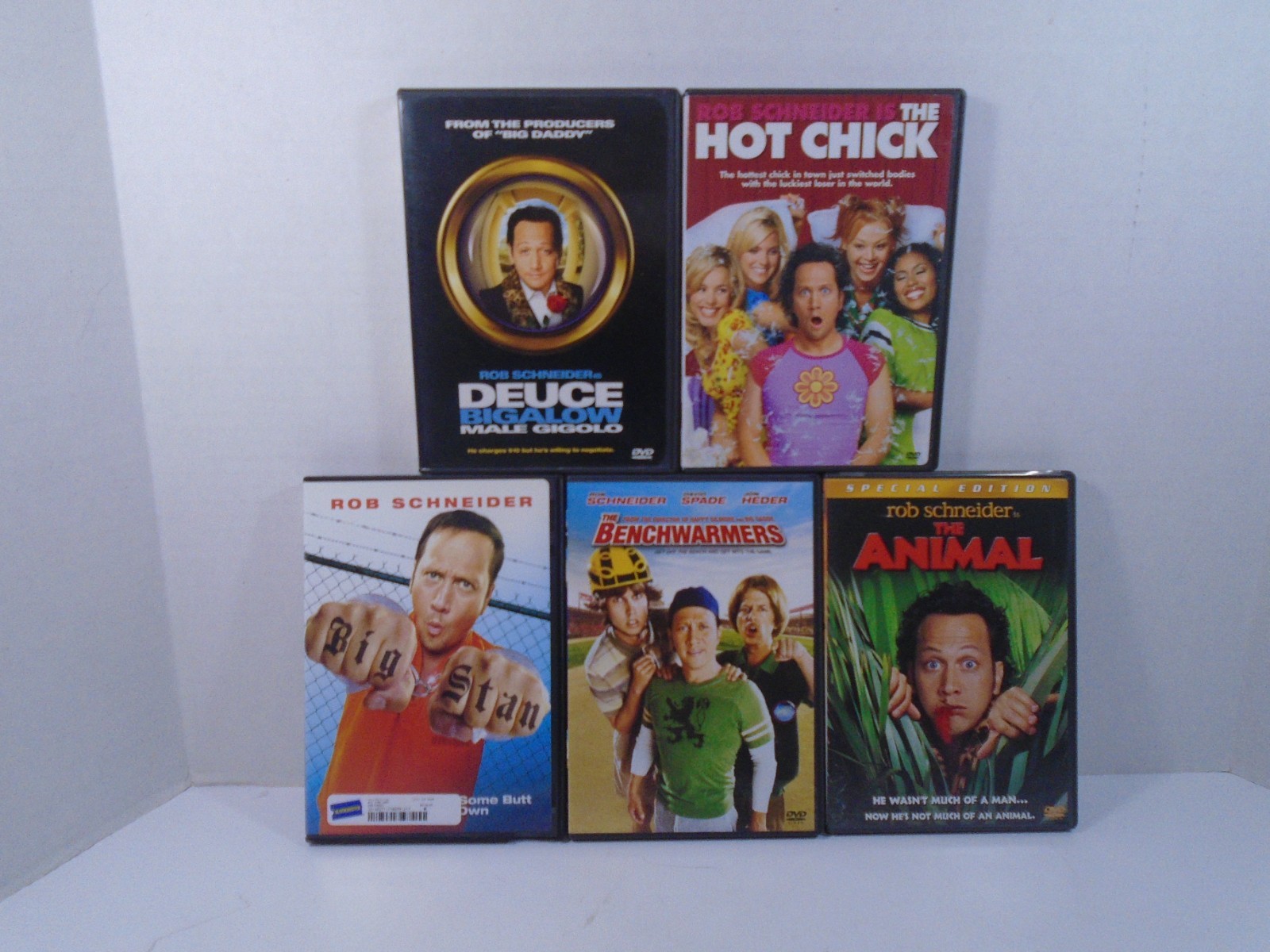 5–ROB SCHNEIDER DVDS / ANIMAL–BENCHWARMERS–DUECE BIGALOW–BIG STAN–HOT CHICK