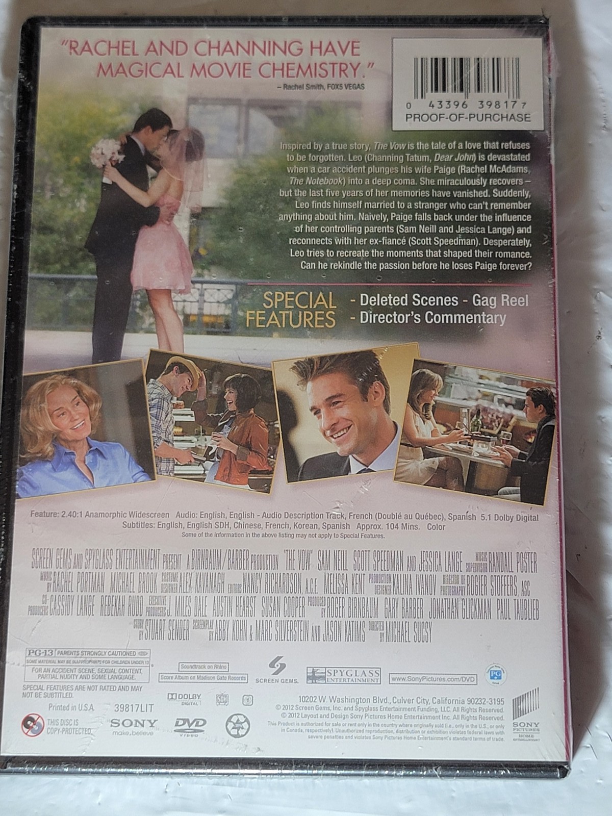 The Vow DVD New Sealed Rachel McAdams Channing Tatum Romance Movie