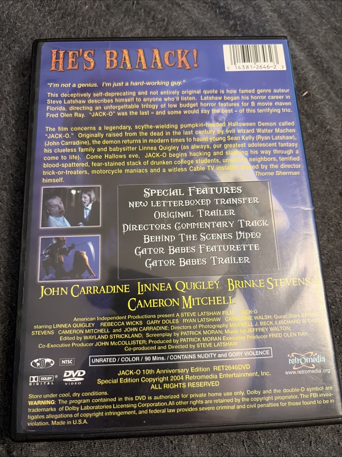 Jack-O (DVD, 2004, Deluxe 10th Anniversary Edition)