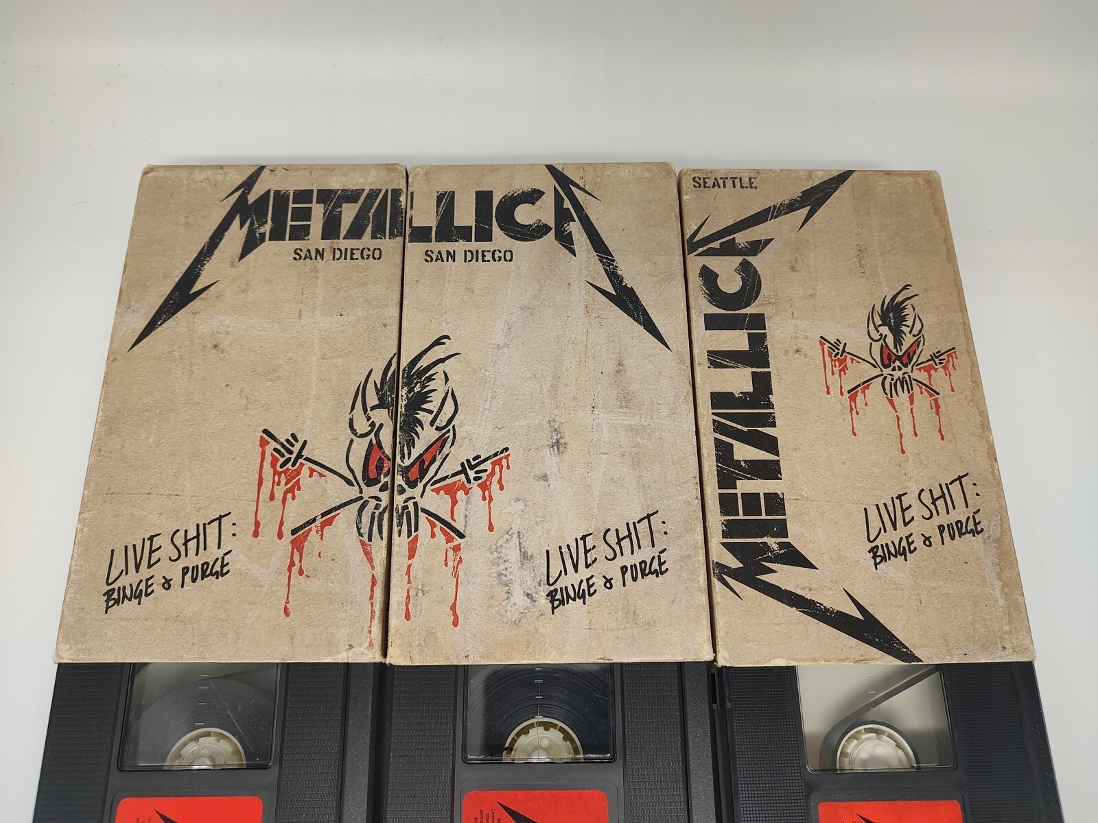Metallica Live Shit Binge and Purge Seattle and San Diego VHS Cassette Tape Set