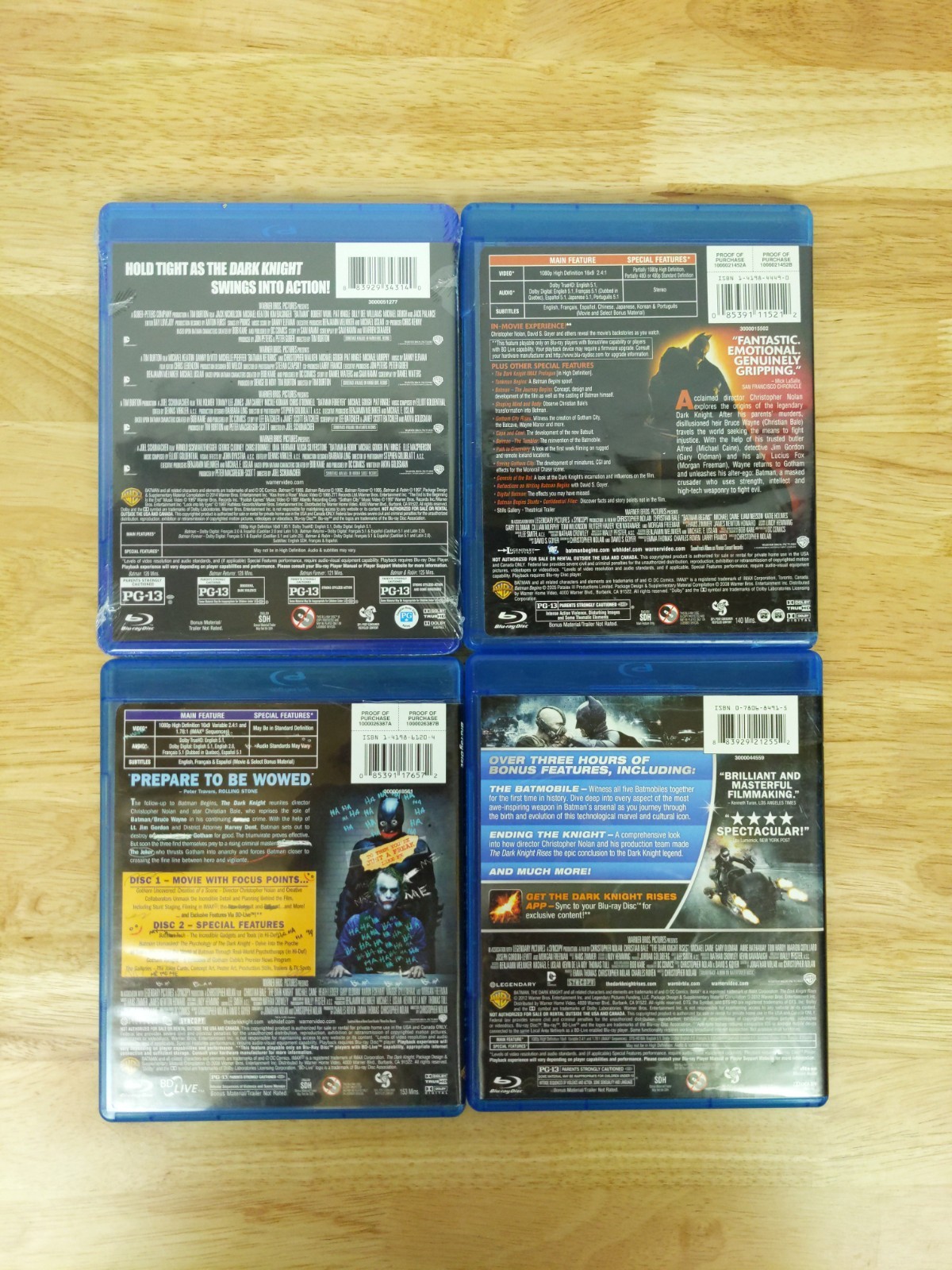 Batman Blu Ray Lot Original & Dark Knight Trilogy Begins Rises Returns Forever