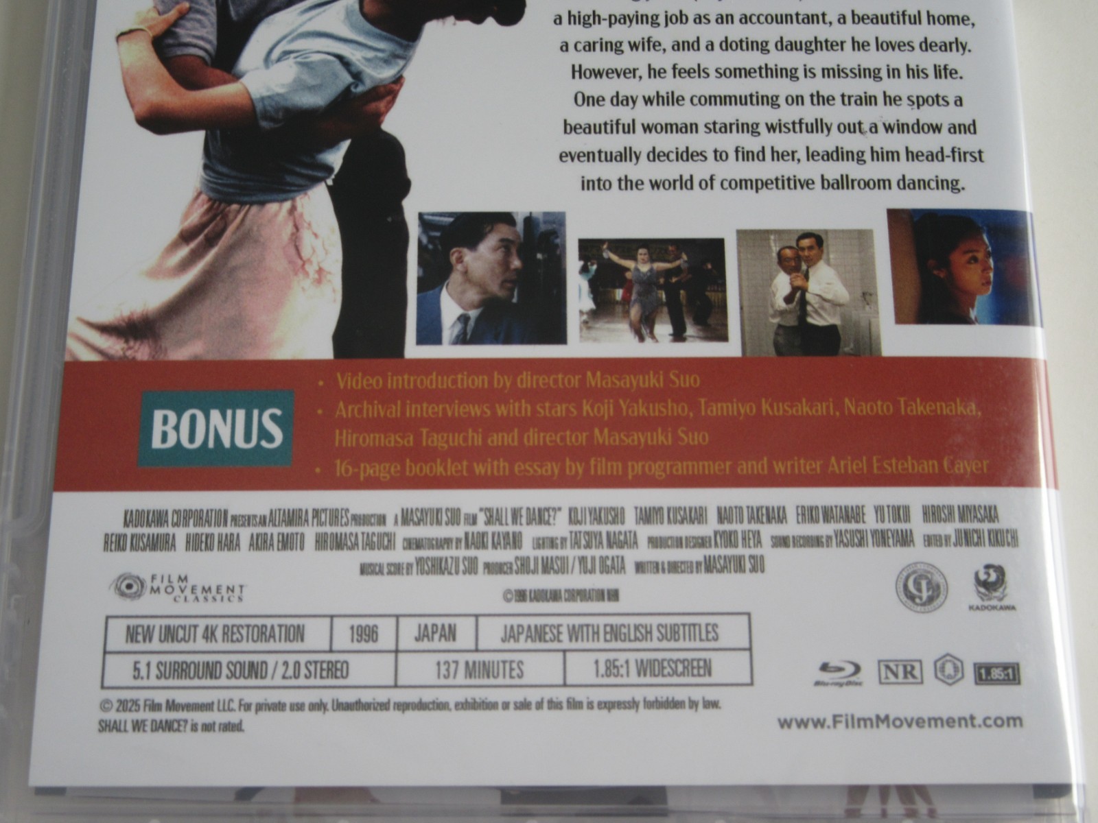 SHALL WE DANCE? (Blu-ray) Masayuki Suo, Koji Yakusho FILM MOVEMENT OOP RARE!!!