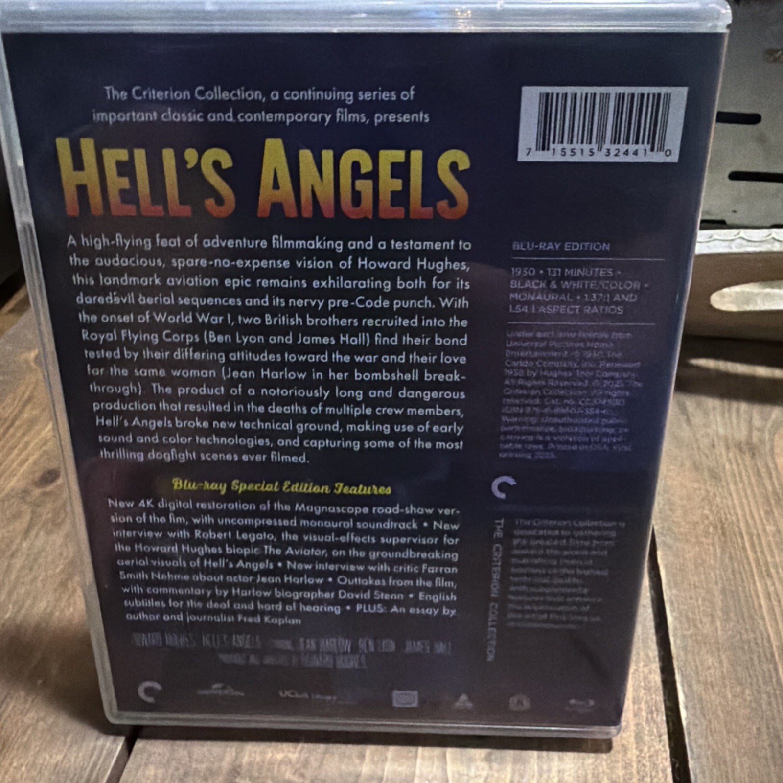 HELL’S ANGELS CRITERION BLU RAY W/Book