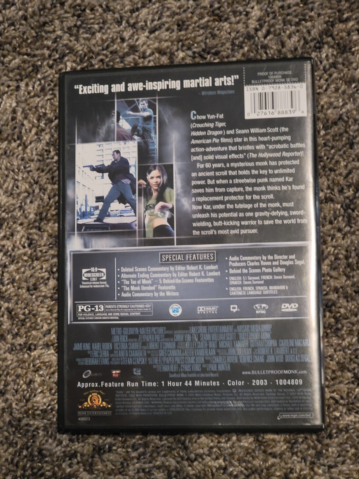 Bulletproof Monk (DVD, 2003)
