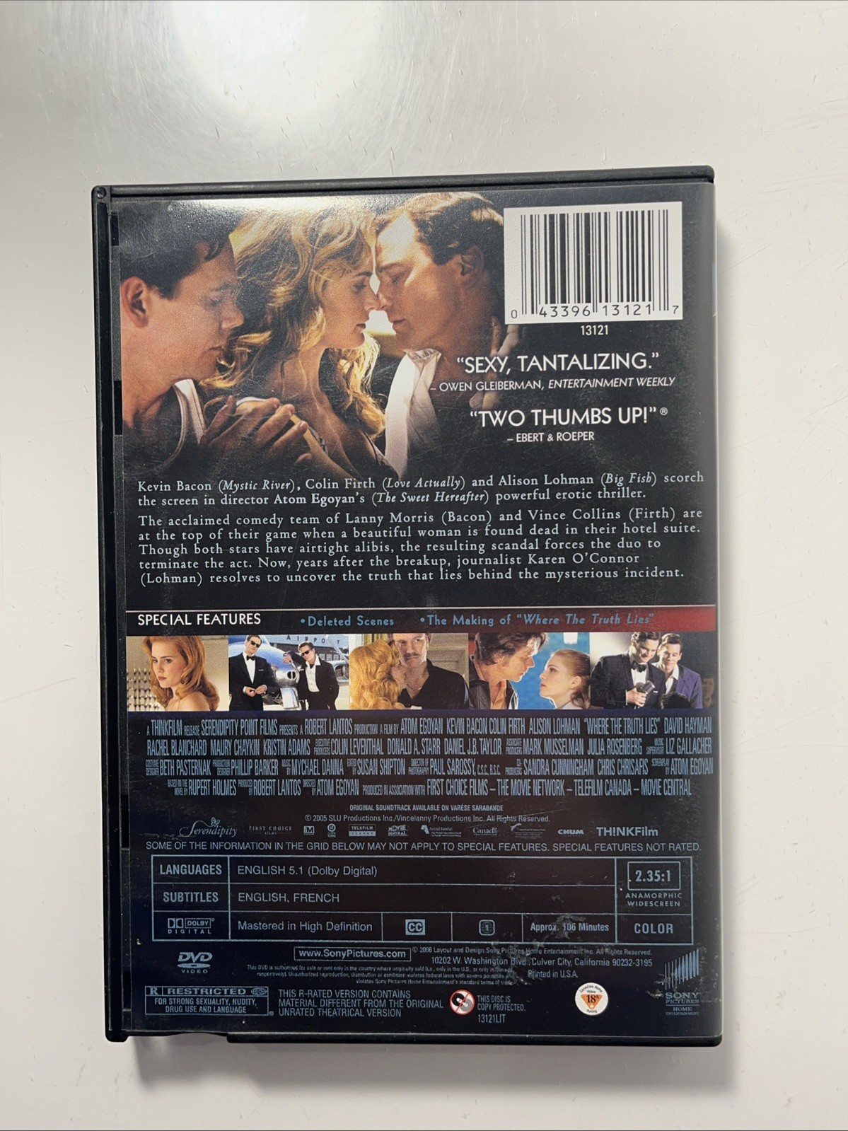 Where The Truth Lies R18+ DVD Kevin Bacon English