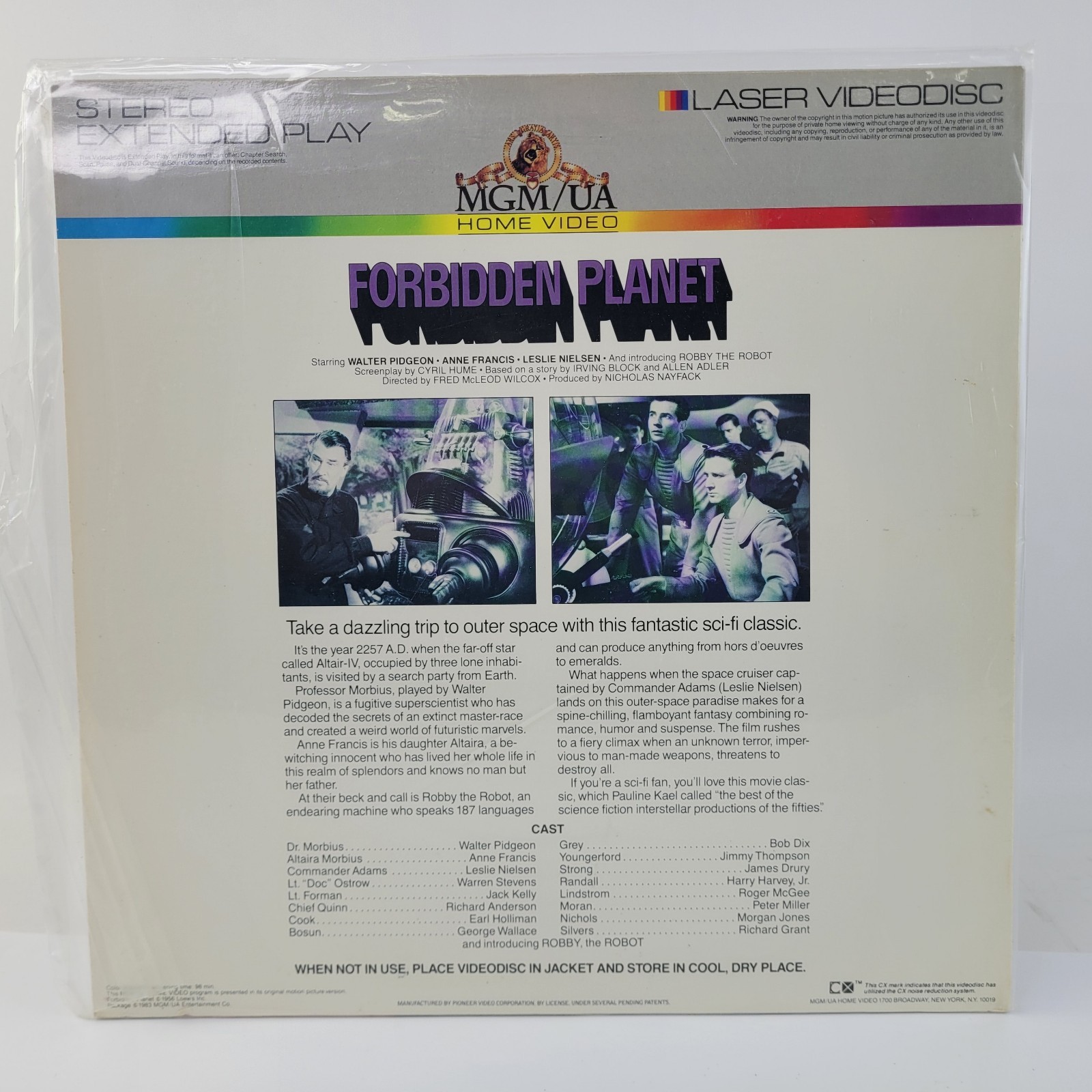 Forbidden Planet Laserdisc 1956 Extended Play LD Leslie Nielsen Walter Pigeon