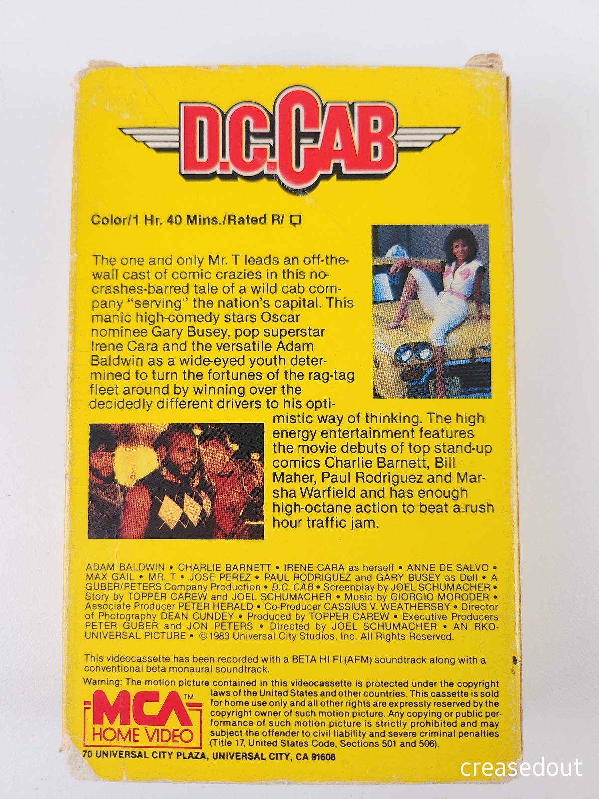 DC CAB 1983 MCA Betamax home Video Mr T