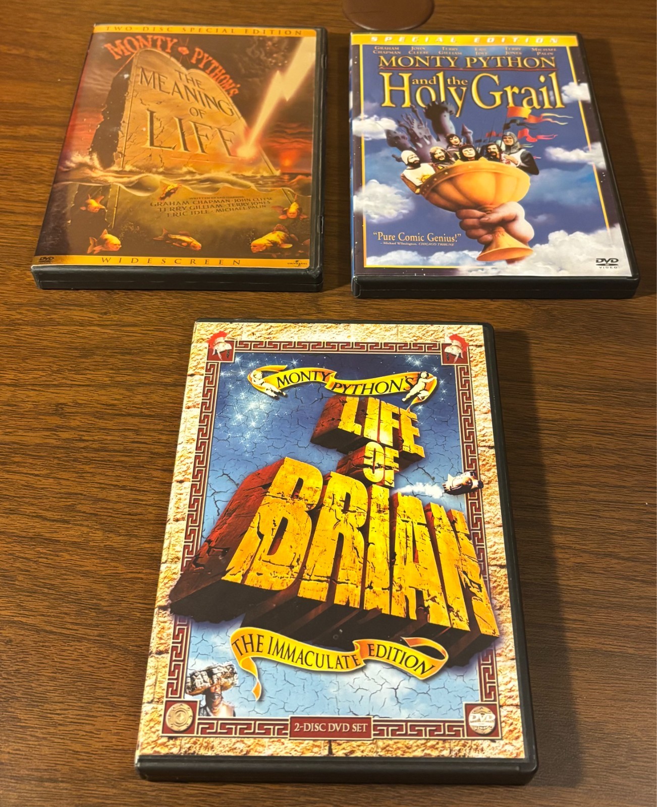Monty Python’s Life of Brian, Meaning of Life, Holy Grail DVD Lot/Collection GUC