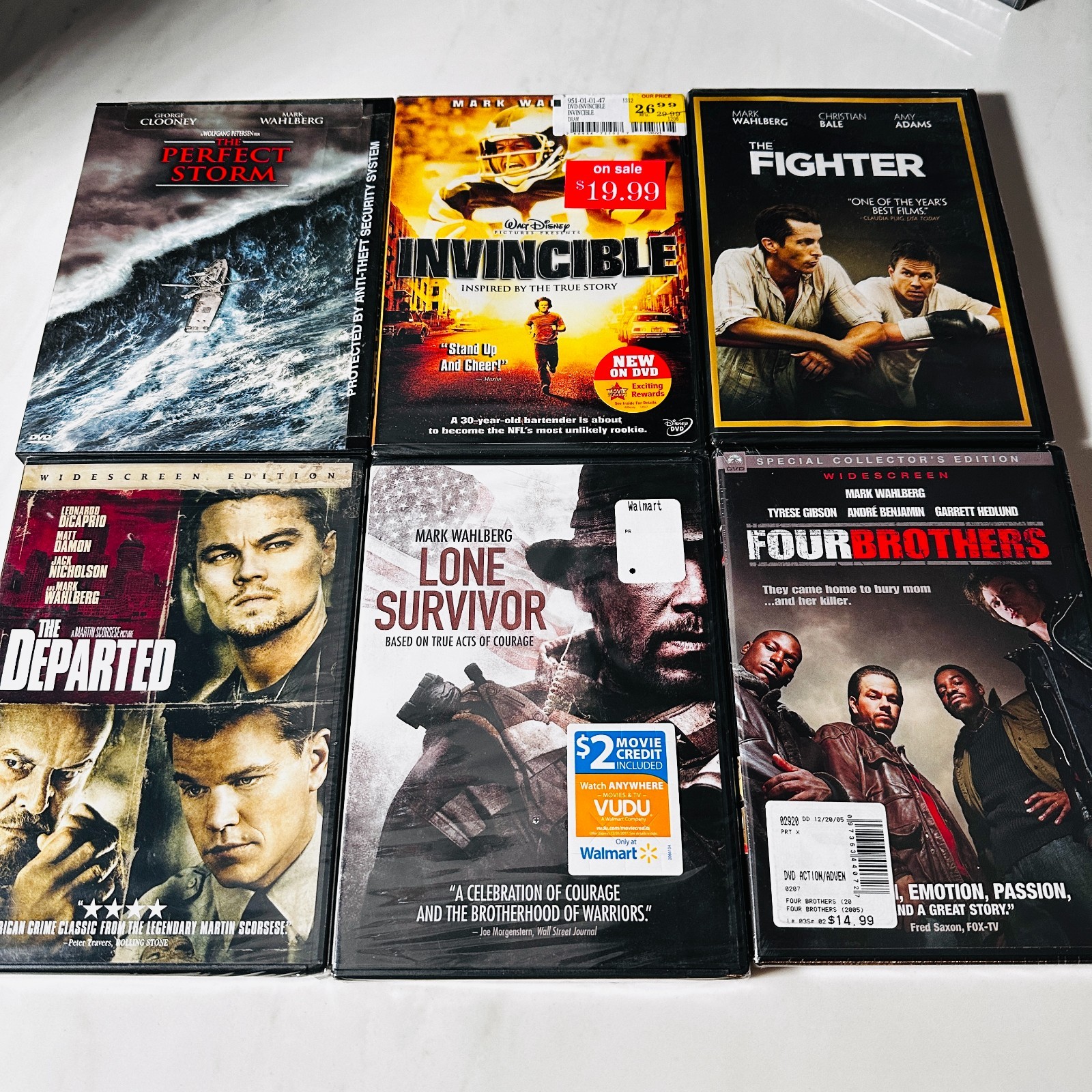 Mark Wahlberg – New DVD Lot of 6 – Four – Departed – Invincible – Lone – Fighter