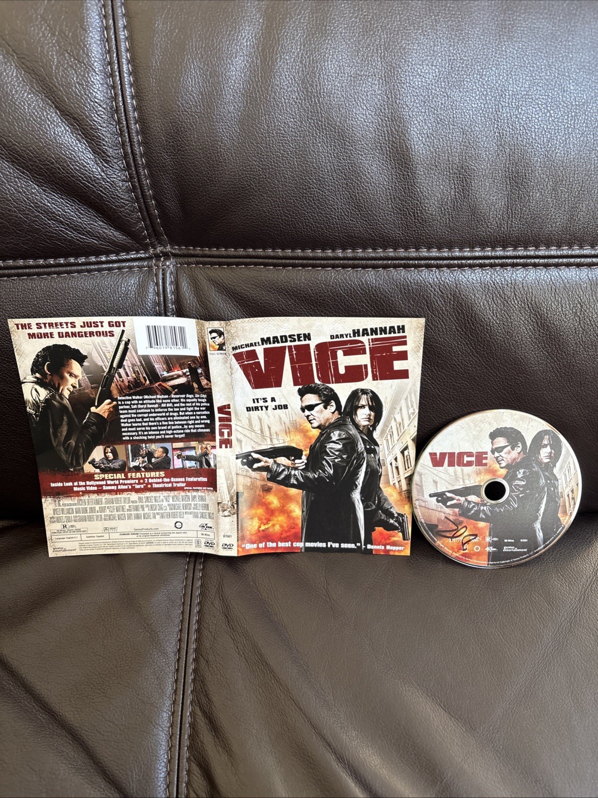 Vice (DVD, 2008) Michael Madsen. Daryl Hannah, No Case, Disc + Art