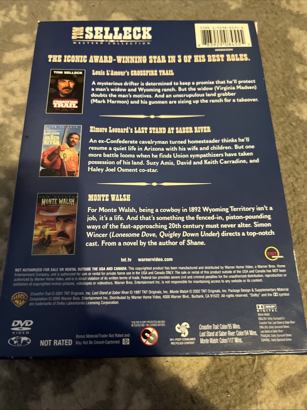 Tom Selleck Western Collection (DVD) Slip Cover Louis L’Amour Elmore Leonard