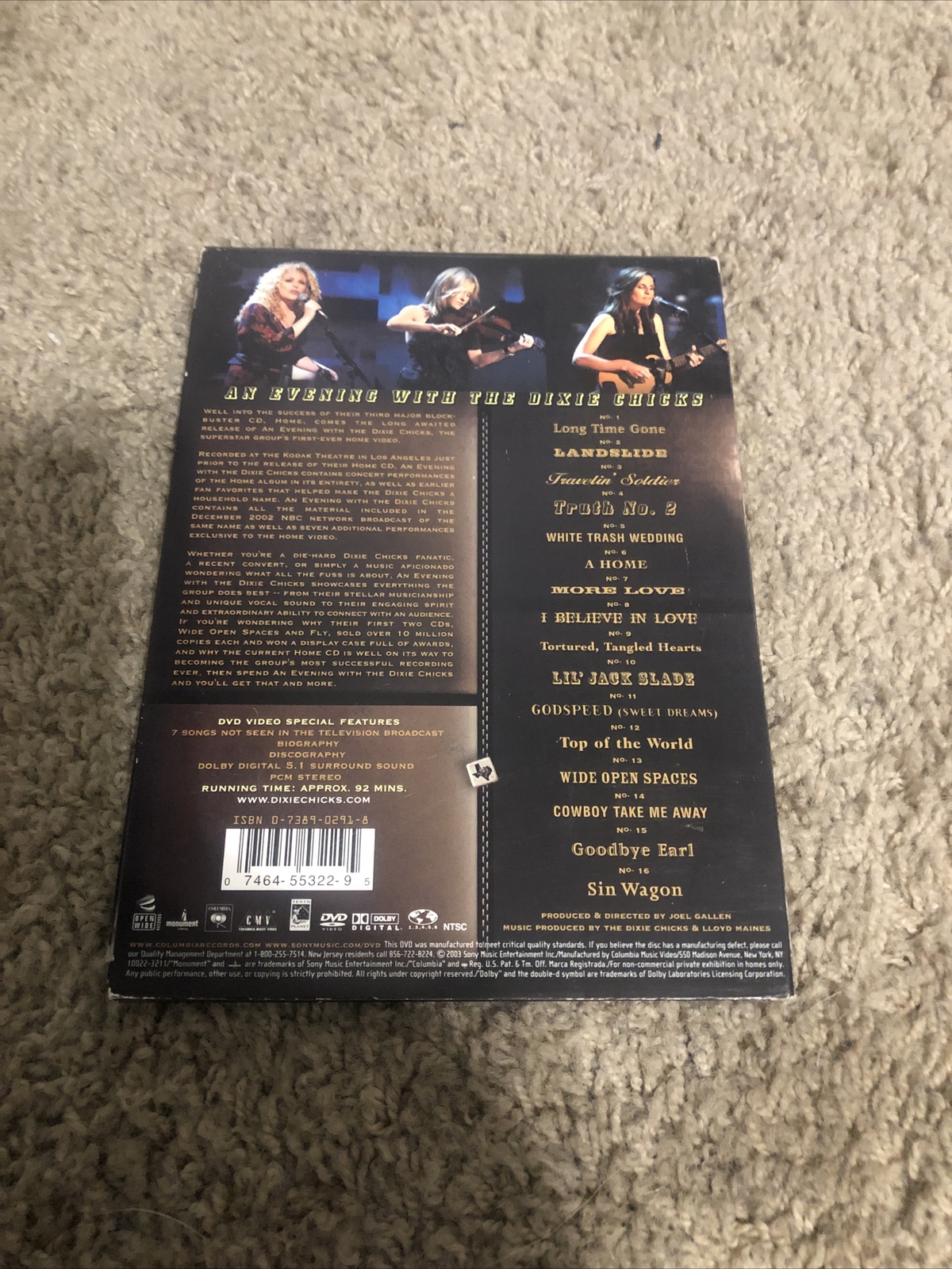 An Evening With The Dixie Chicks (DVD, 2003) 92 Mins. 16 Tracks CMV