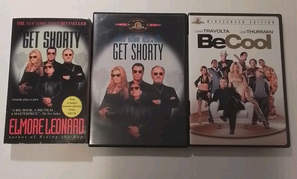 Get Shorty book and DVD, and Be Cool DVD Elmore Leonard John Travolta