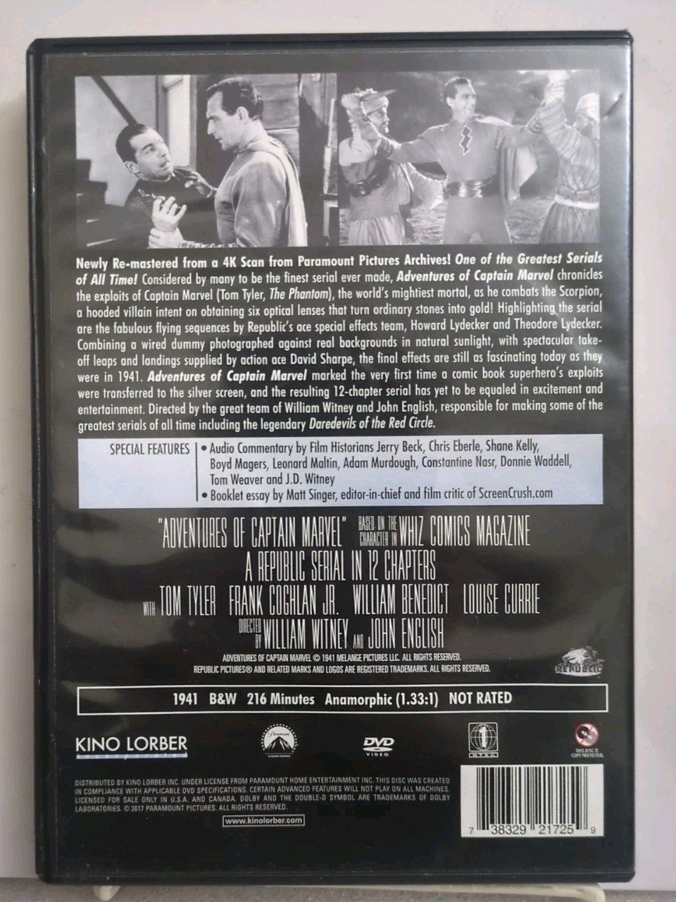 Adventures of Captain Marvel (DVD, 1941)